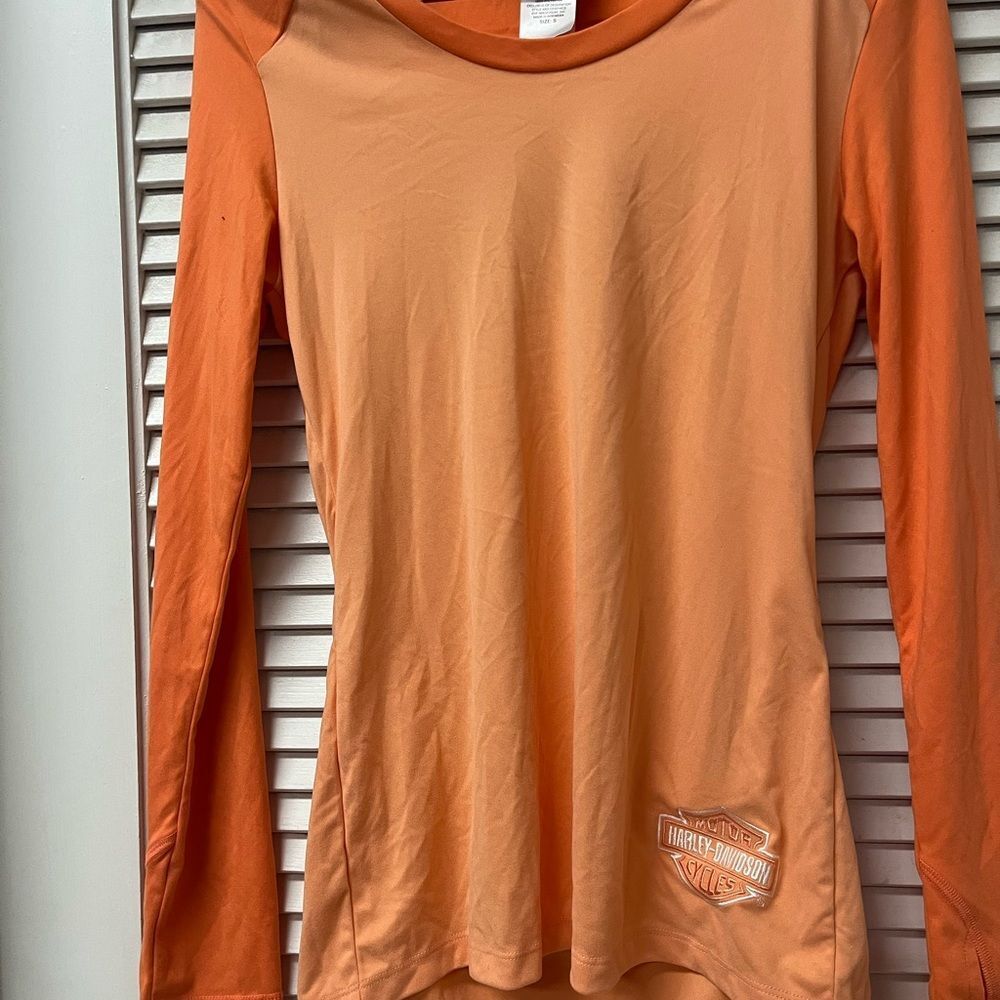 Harley-Davidson Orange Long Sleeve Women's Top✨small